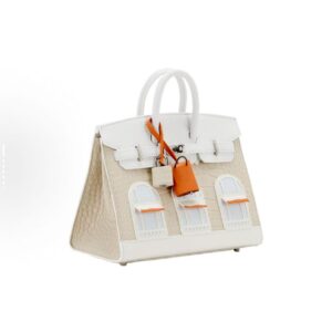 HERMES Birkin 20 White House Silver Buckle