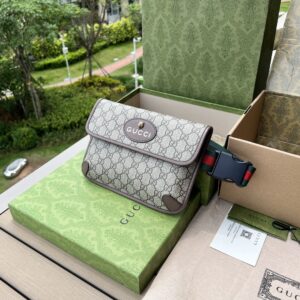 GUCCl Gucci Neo Vintage Series Old Flower Logo Double-sided Tiger Head Bag