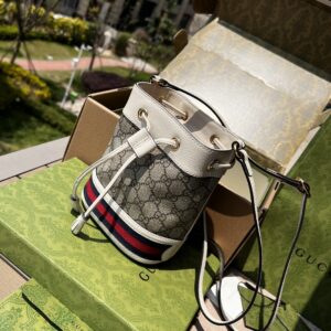 GUCCl Ophidia monogram logo striped webbing drawstring