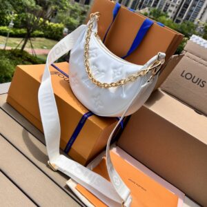 LOUIS VUITTON Over The Moon monogram full print chain calfskin dumpling bag handbag shoulder crossbody bag